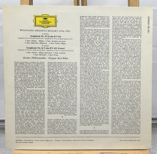 Mozart : Karl Bohm Record In Good Condition 7009