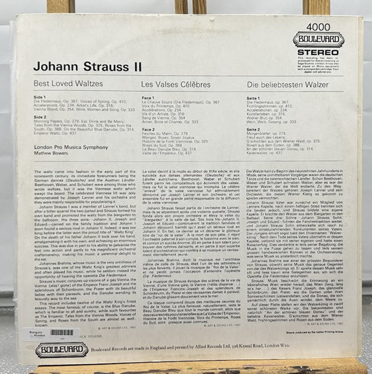 Johann Strauss : Best Loved Waltzes Record In Good Condition 6987