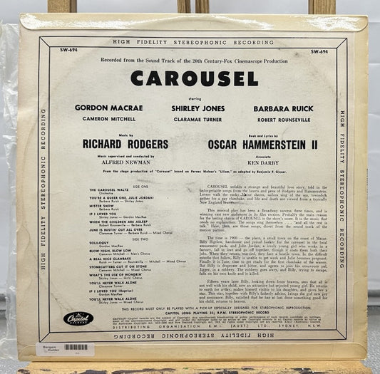 RODGERS AND HAMMERSTEINS CAROUSEL SOUND TRACK Record In Good Condition 7019