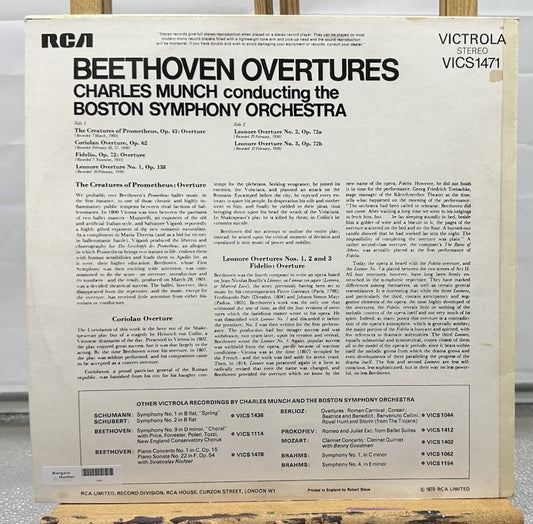 Beethoven Overtures : Munch / Boston Symphony Orchestra Record In GC 6990