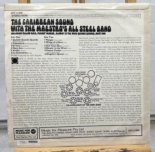 The Maestro’s All Steel Band The Caribbean Sound Record In Good Condition 7299