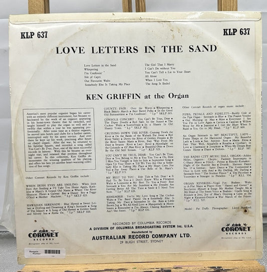 Love Letters In The Sand : Ken Griffin At The Organ Record In Good Condition7360