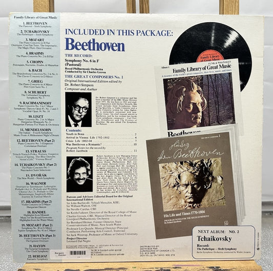 Beethoven - Family Library Of Great Music Album 1 Record In Good Condition 7328