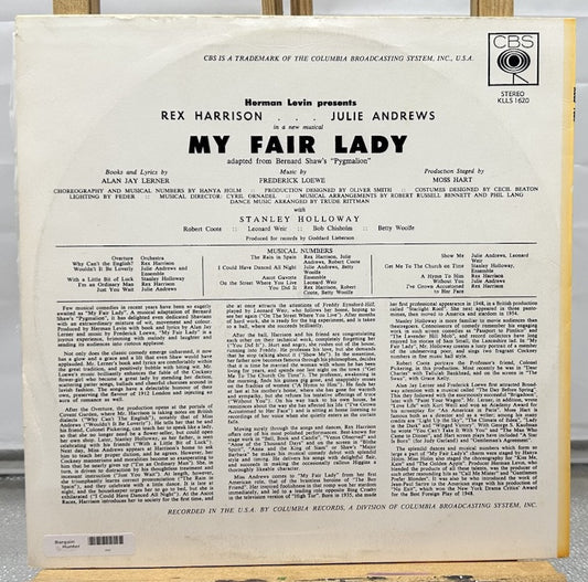 My Fair Lady : Rex Harrison Julie Andrews Record In Good Condition 7024