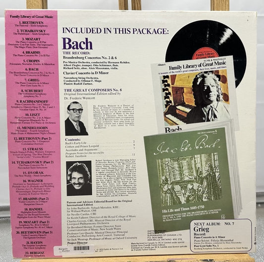 Bach - Family Library Of Great Music Album 6 Record In Good Condition 7045