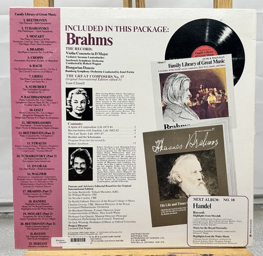 Funk & Wagnalls Family Library of Great Music Album 17: Brahms Record In GC 7332