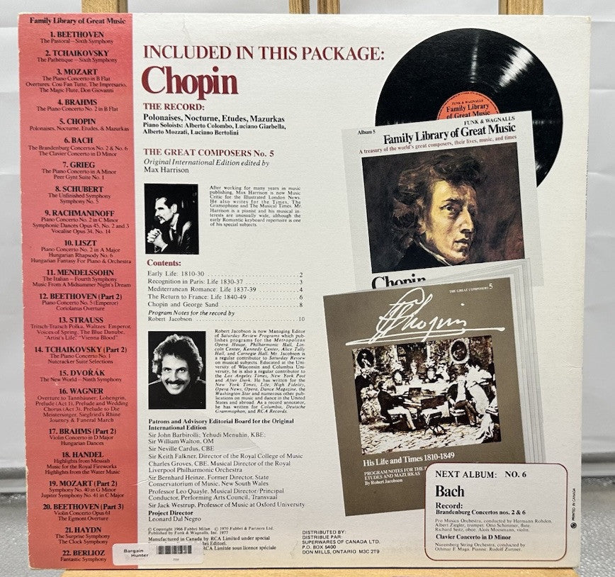 CHOPIN - Family Library Of Great Music Album 5 Record In Good Condition 7333