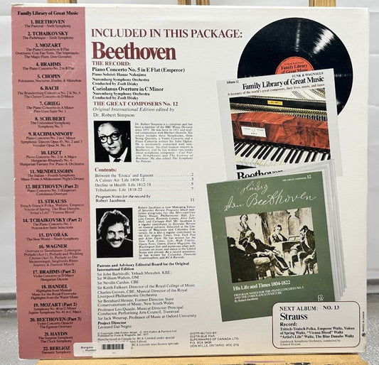 Family Library Of Great Music Album 12 : Beethoven Record In Good Condition 7335