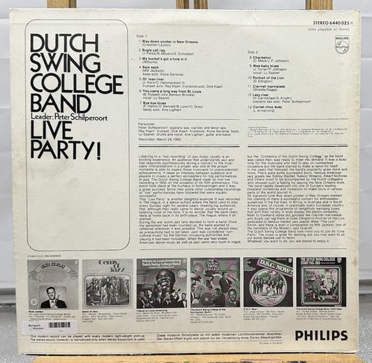 DUTCH SWING COLLEGE BAND : Live Party! Record In Good Condition 7373
