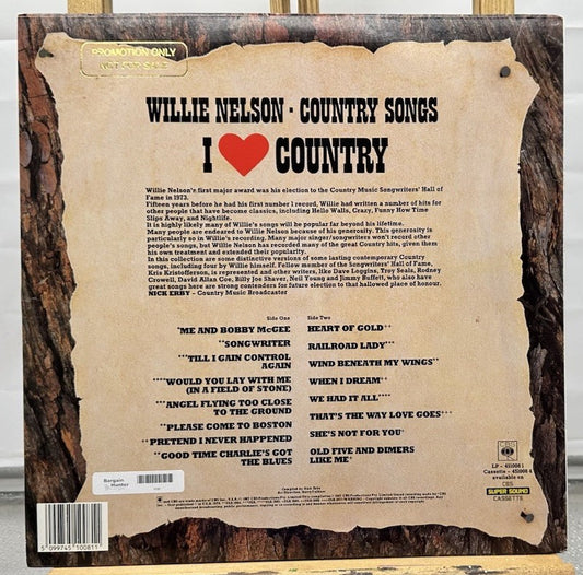 Willie Nelson Country Songs - I Love Country Record In Good Condition 7690