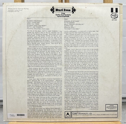 Burl Ives – Burl Ives Sings Softly And Tenderly Hymns And Spirituals Record 6746