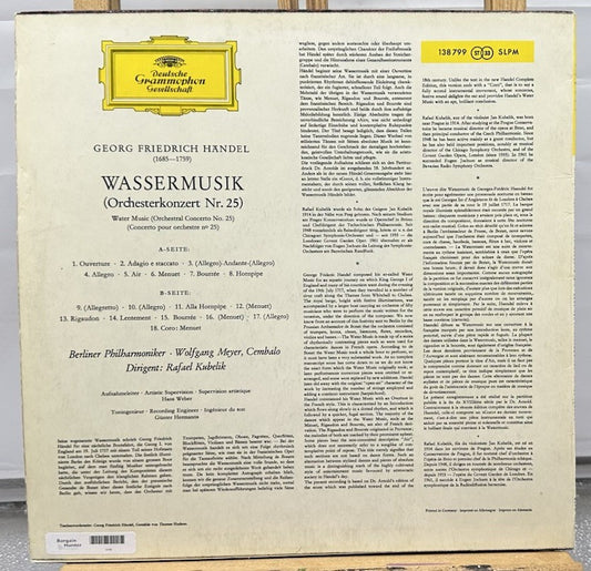Georg Friedrich Händel, Berliner Philharmoniker • Rafael Kubelik Record 6786