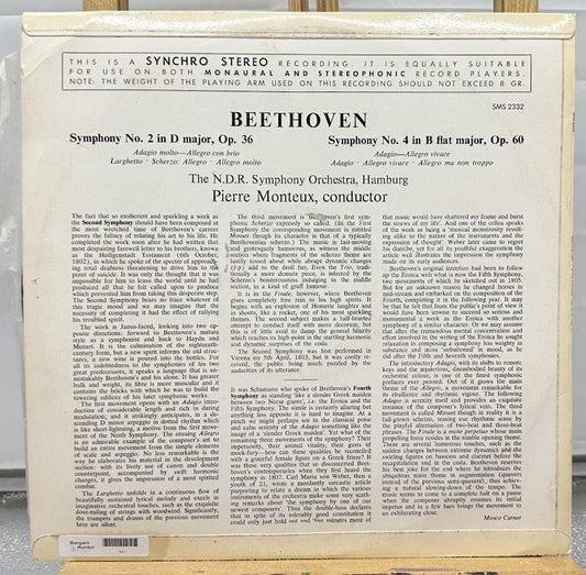Beethoven - Symphony No. 2 & No. 4 Record In Good Condition 6651