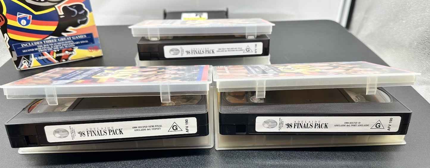 Adelaide Crows 1998 Finals Pack 3 VHS Box Set In Good Condition - 8613