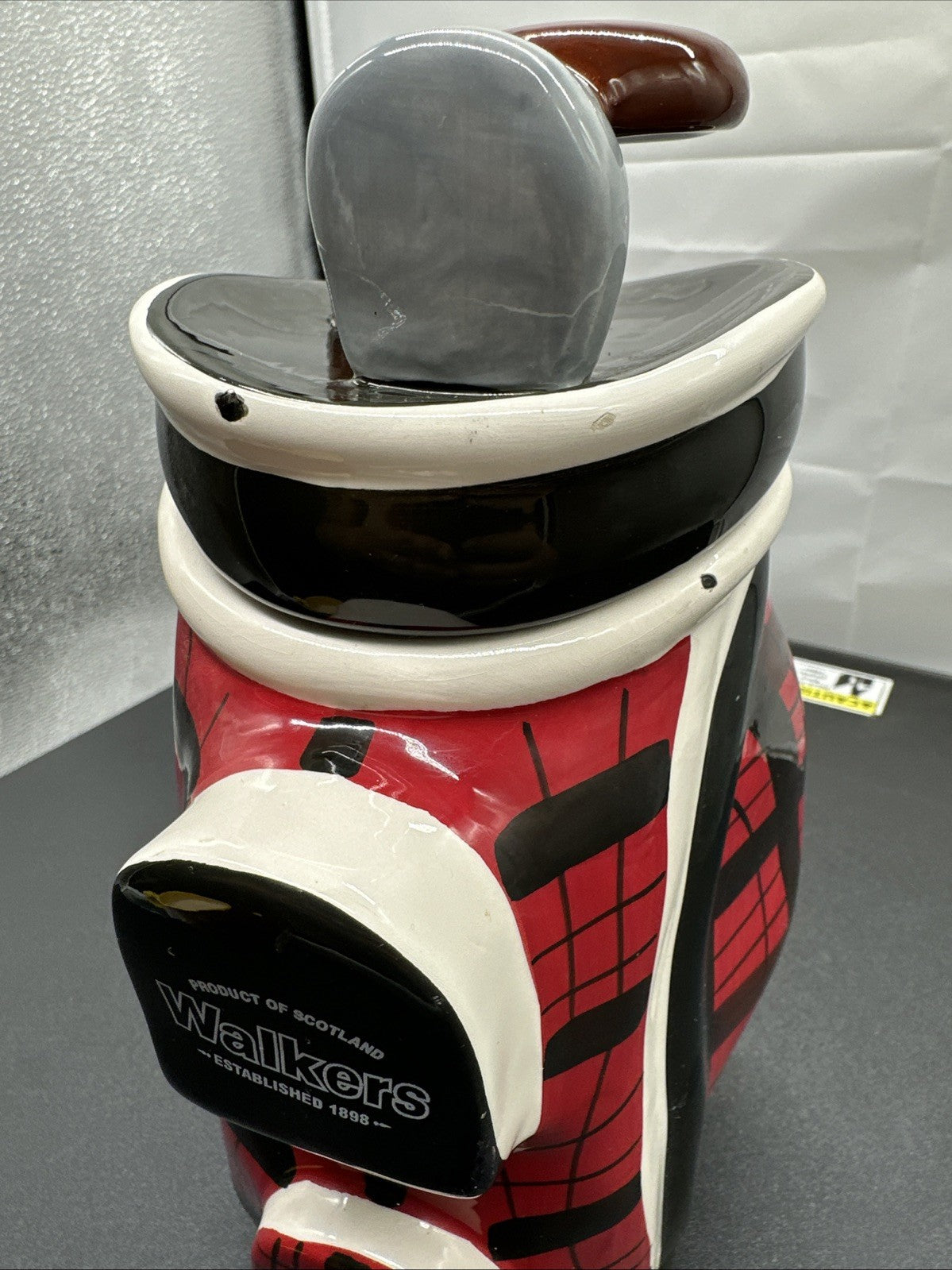 Golf Club Bag Cookie Jar Ceramic Walkers Scotland Vintage Novelty In GC 8616