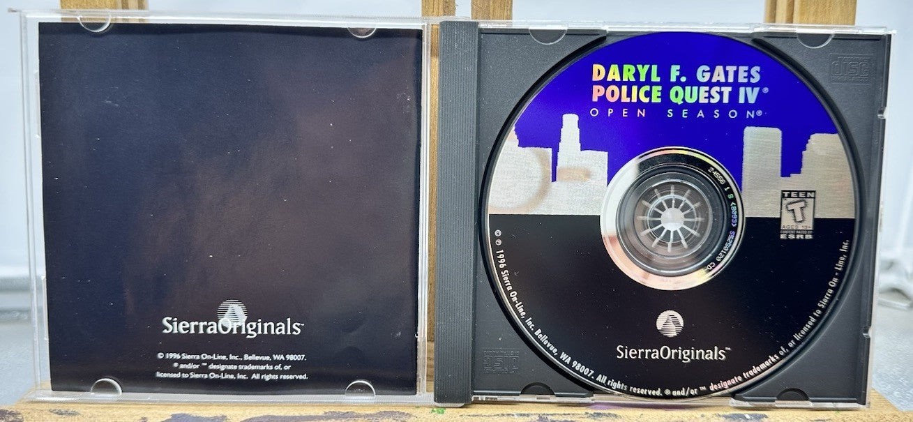 Daryl F. Gates Police Quest Open Season PC Game Sierra 1996 In Good Cond 8670