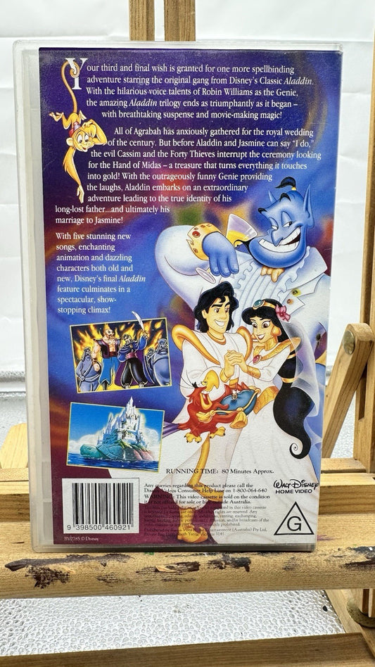 Aladdin And The King Of Thieves - Walt Disney - VHS Video Tape - In GC - 8731