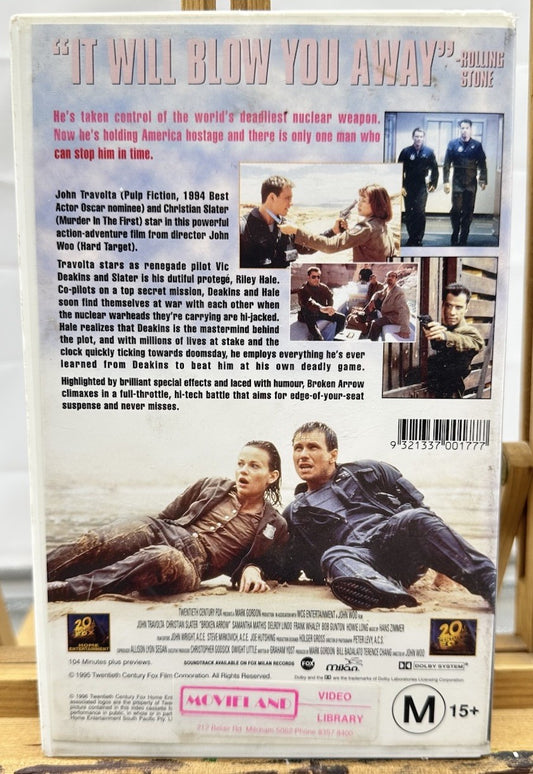 Brocken Arrow VHS Tape, Vintage M15+ EX-Rental 8947