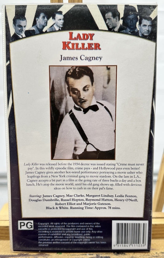 Lady Killer VHS Tape, James Cagney, Vintage 8958