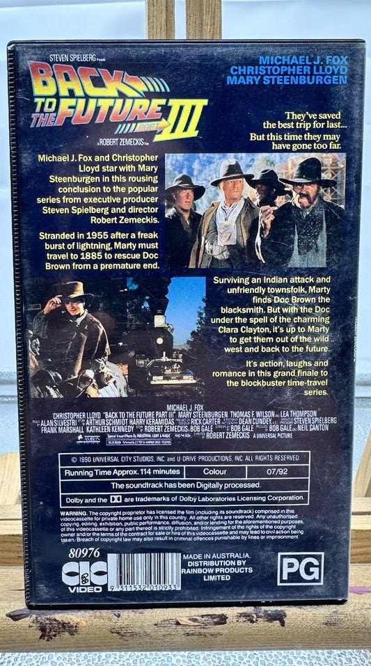 Back To The Future Part III - VHS Video Cassette Tape - CIC Video 8899