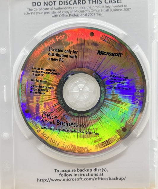 Microsoft Office Small Business 2007 with Key - In Good Condition 8743