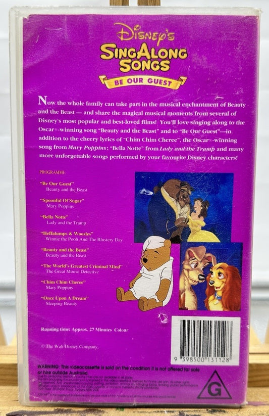 Disney's Sing Along Songs Be Our Guest ~ VHS In Good Condition - 8624
