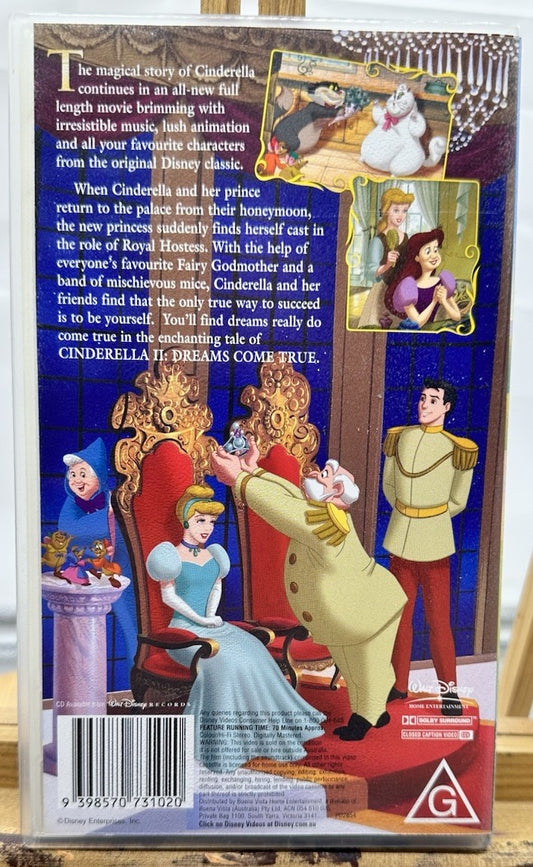 Cinderella 2 Dreams Come True : Walt Disney ~ VHS In Good Condition - 8628