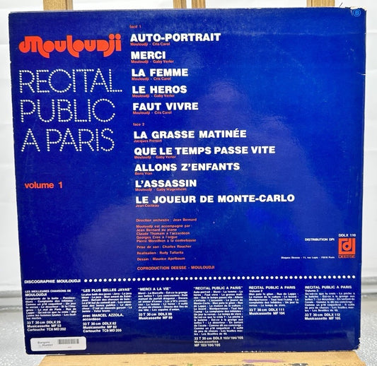 Mouloudji - Recital Public A Paris Volume 1 Record In Good Condition 6626
