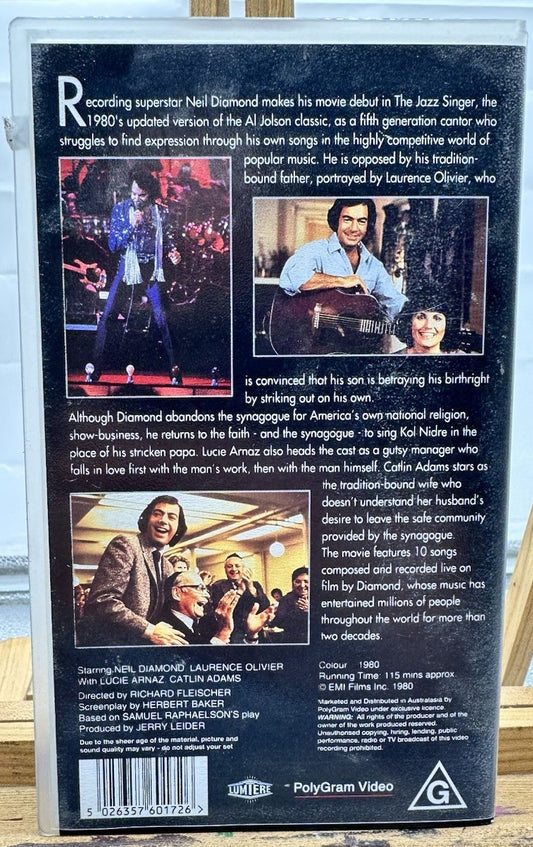 The Jazz Singer VHS Tape, Neil Diamond, Vintage G 8967