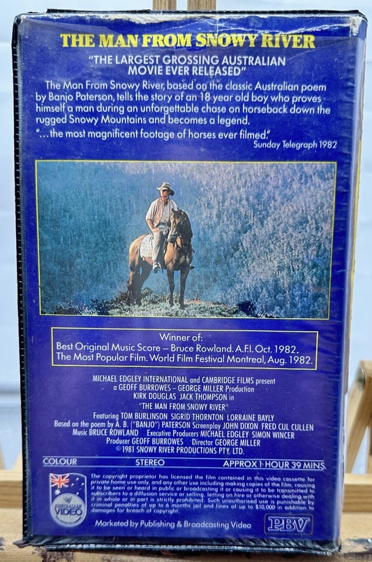 The Man From Snowy River VHS Tape In OK Condition Damaged Case 8885