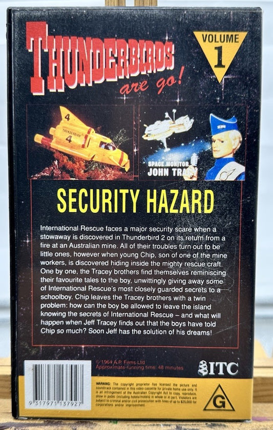 Thunderbirds Security Hazard Volume 1 VHS Tape In Good Condition 8912