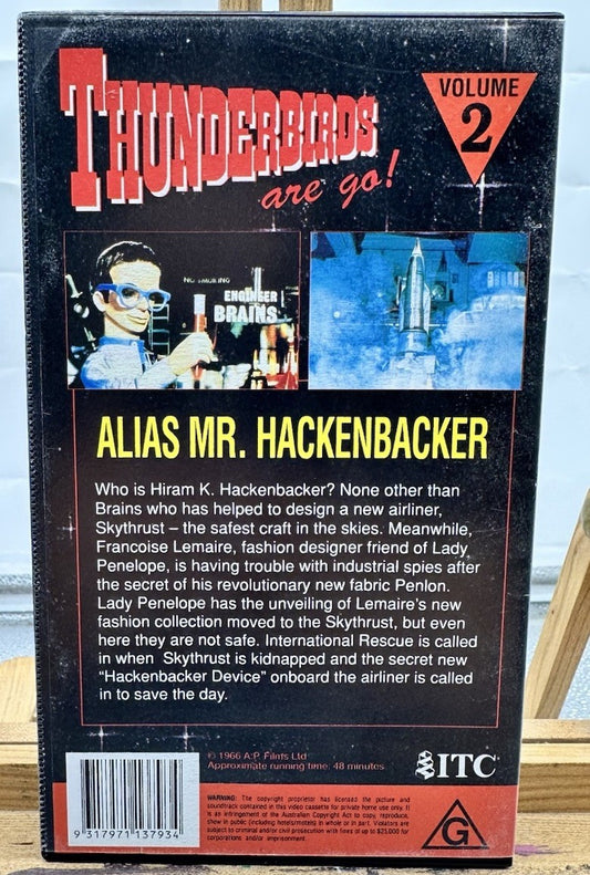 Thunderbirds Alias Mr. Hackenbacker Volume 2 VHS Tape In Good Condition 8907
