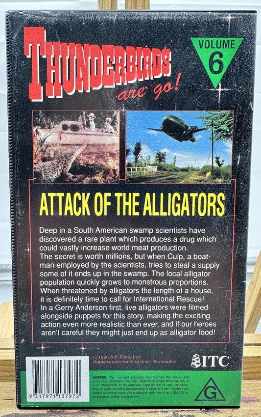 Thunderbirds Attack Of The Alligators Volume 6 VHS Tape In Good Condition 8905