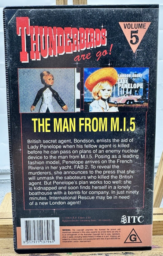 Thunderbirds The Man From M.I.5 Volume 5 VHS Tape In Good Condition 8910
