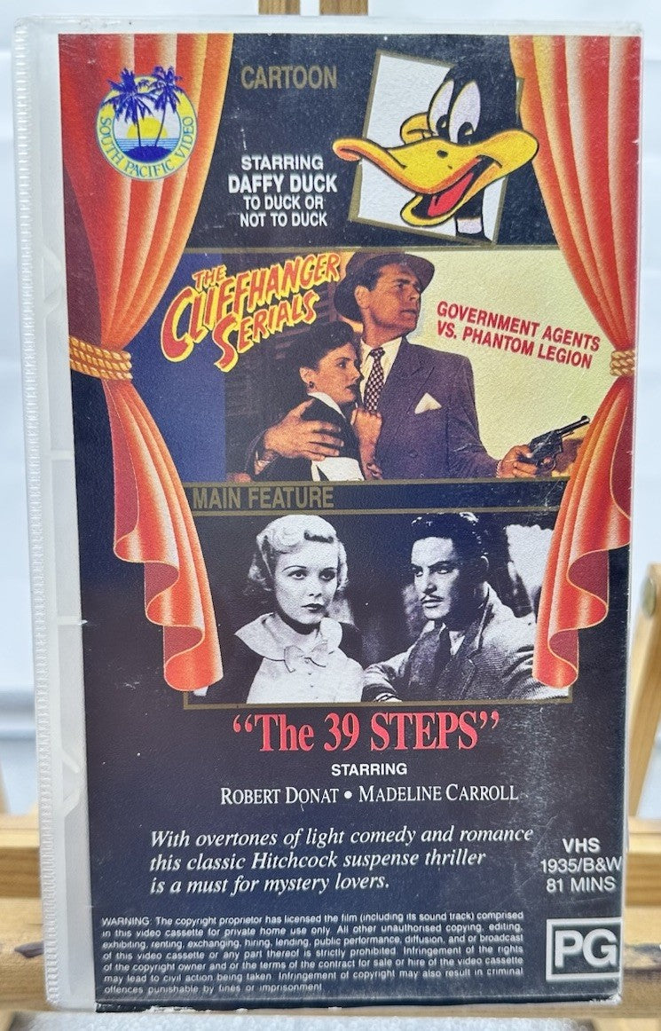 The 39 Steps Double Tape VHS Tape Damaged Case In Good Condition 8921