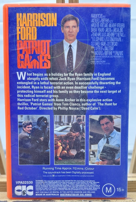 Patriot Games : Harrison Ford EX-Rental VHS Tape In OK Condition 8903