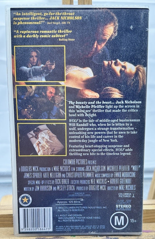 Wolf Movie Jack Nicholson Michelle Pfeiffer VHS Tape In Good Condition 8925