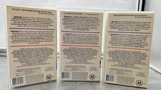 North and South Episodes 1, 2, 3, 4, 5 & 6 VHS Tapes In Good Condition 8970