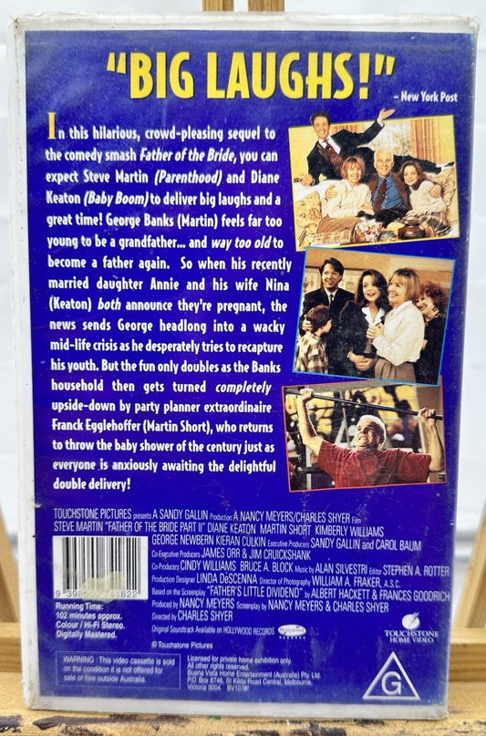 Father of the Bride Part 2, Steve Martin EX-Rental VHS Tape In OK Condition 8893