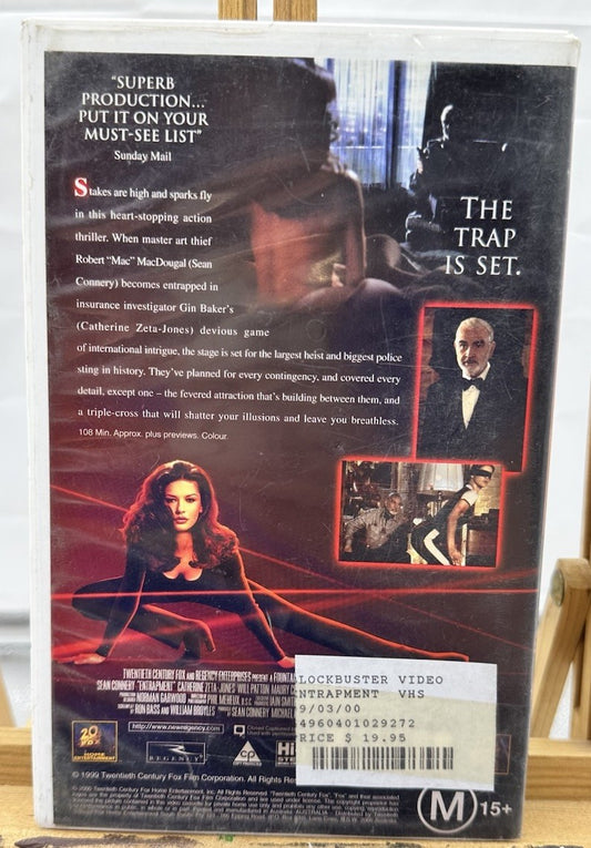 Entrapment The Trap Is Set EX-Rental VHS Tape In OK Condition 8894