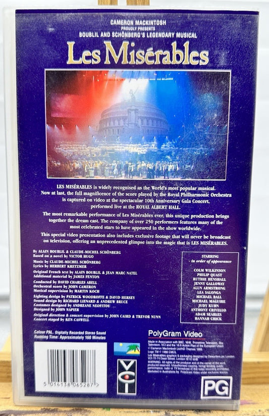 Les Misérables In Concert VHS Tape In Good Condition 8922