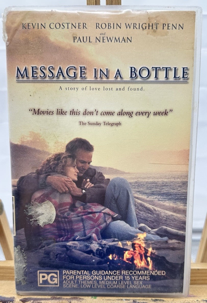 Message In A Bottle EX-Rental VHS Tape In OK Condition Damaged Case 8955