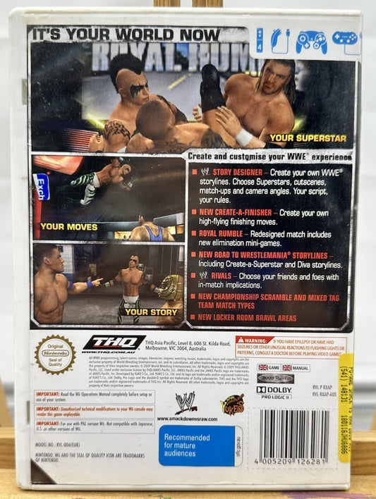 WWE Smack Down Vs Raw 2010 Featuring ECW PAL Nintendo Wii Complete Game 8783