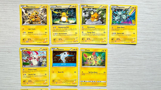 10 X Pokemon Electric Trading Cards Collection Random Years & Series GC 6389