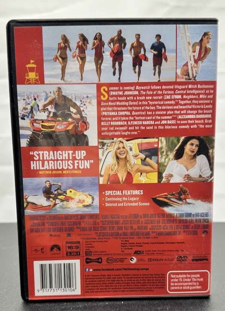 Bay Watch DVD In Good Condition Dwayne Johnson / Zac Efron