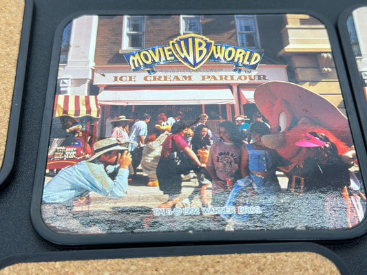 Vintage Movie World drinks coasters 1992 Warner Bros Australia Set Of Six (8707)
