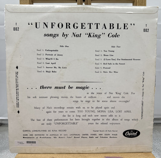 Unforgettable - Nat King Cole Record In Good Condition 6972
