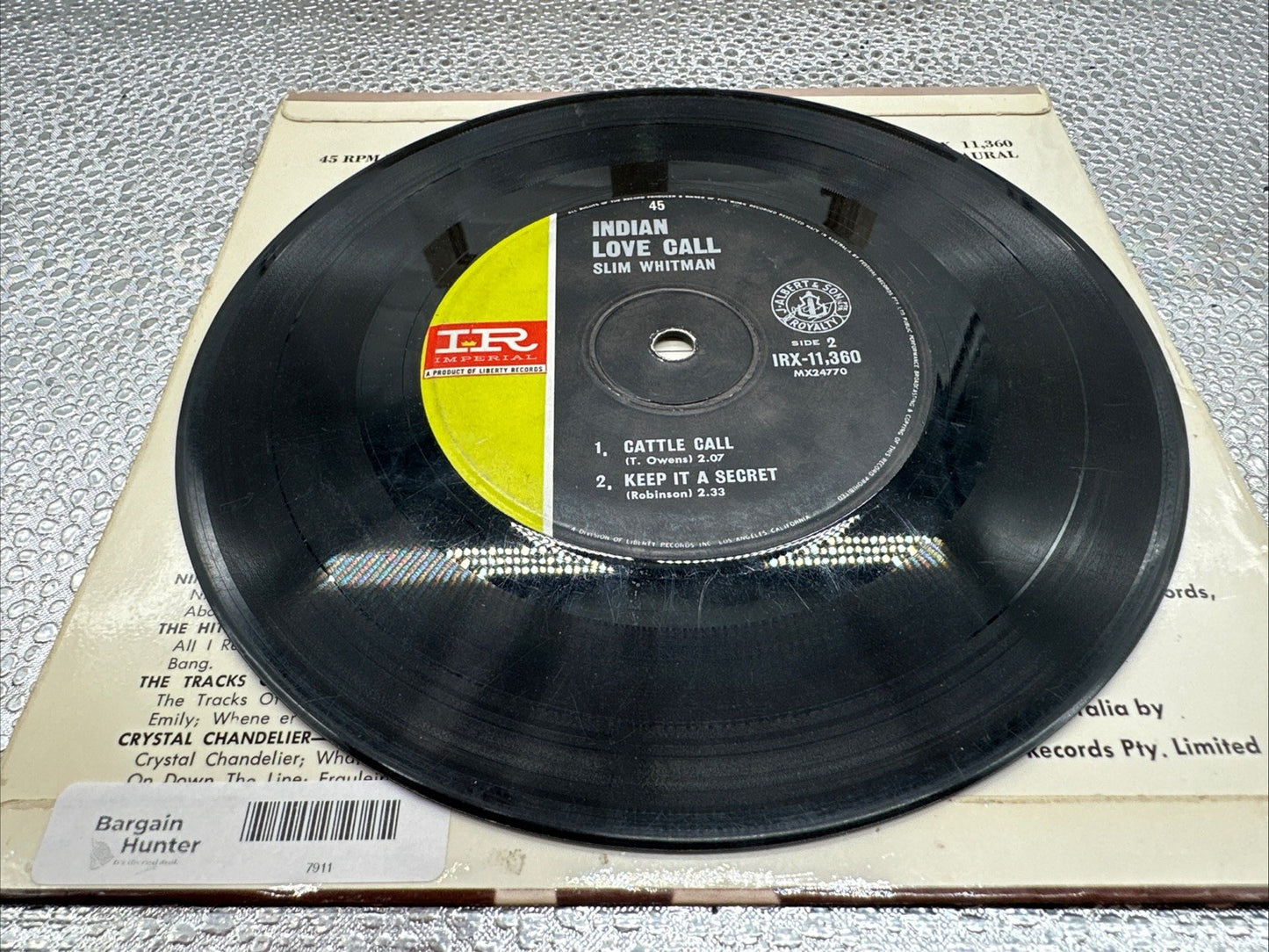 Indian Love Call - Slim Whitman 7” Record In Good Condition 7911