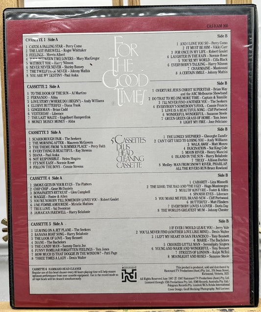 For The Good Times 5 Compilation 1980s Cassette Tapes In Good Condition