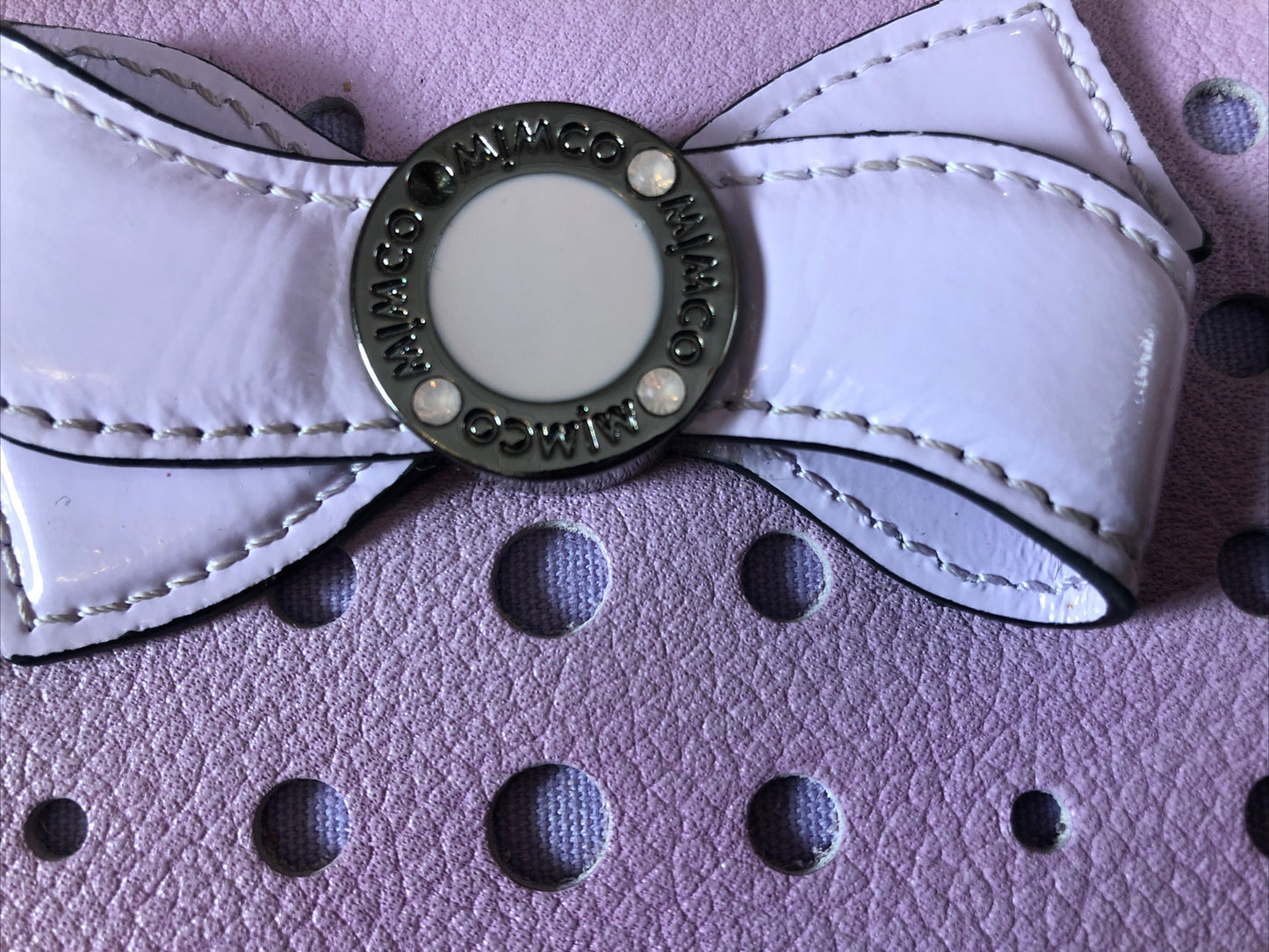 M597 Mimco Bow Lilac Pouch Clutch Wallet Bag Handbag PURSE + Free Post